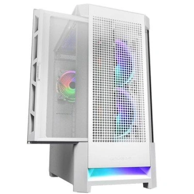 COUGAR Airface RGB White | PC Case | Mid Tower / Mesh Front Panel / 2 x 140mm ARGB Fans / 1x 120mm ARGB Fan / TG Le, CGR-5ZD1W-AIR-RGB