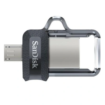 SanDisk Ultra Dual Drive m3.0 64GB / USB 2.0 Typ Micro B / USB 3.0 Typ-A / šedá, SDDD3-064G-G46