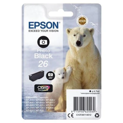 EPSON inkoustová náplň C13T26114012 / Foto černá, C13T26114012