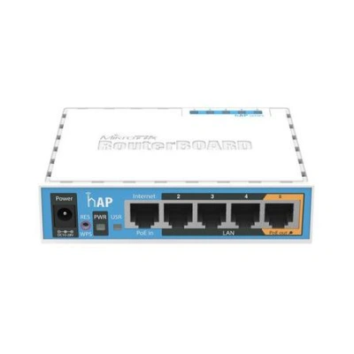 MikroTik RouterBOARD RB951Ui-2nD, hAP,CPU 650MHz, 5x LAN, 2.4Ghz 802.11b/g/n, USB, 1x PoE out,  L4, RB951Ui-2nD
