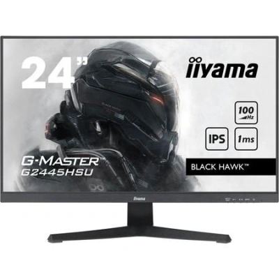 iiyama G-MASTER Black Hawk G2445HSU-B1 - LED monitor - 24" - 1920 x 1080 Full HD (1080p) @ 100 Hz - IPS - 250 cd/m2 - 1300:1 - 1 ms - HDMI, DisplayPort - reproduktory - matná čerň, G2445HSU-B1
