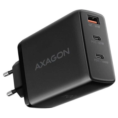 AXAGON nabíječka do sítě / ACU-DPQ100 / 2x USB-C / 1x USB-A / PD3.0/QC4+/PPS/SFC2.0/AFC/SCP/FCP/ Apple / 100W / černá