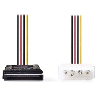 NEDIS redukční kabel interního napájení/ 15-pinová zásuvka SATA - zástrčka Molex/ více barev/ box/ 15cm