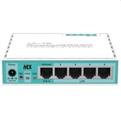 MikroTik RouterBOARD hEX, 880MHz dual-core CPU, 256MB RAM, 5x LAN, USB, microSD slot, vč. L4 licence, RB750Gr3