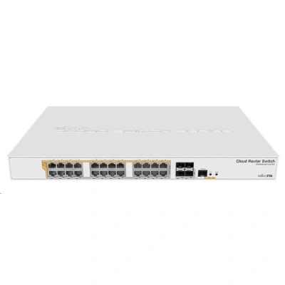 MikroTik Cloud Router Switch CRS328-24P-4S+RM, 800MHz CPU,512MB RAM, 24xLAN, 4xSFP+ slot, vč. L5, CRS328-24P-4S+RM