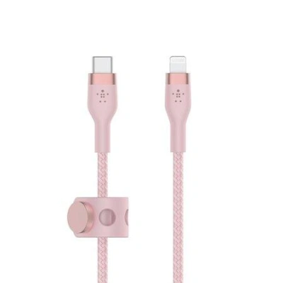 Belkin USB-C kabel s lightning konektorem, 1m, růžový - odolný PRO Flex