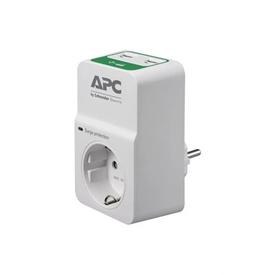 APC Essential Surgearrest PM1WU2 - Ochrana proti přepětí - AC 230 V - výstupní konektory: 1 - Německo - bílá