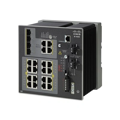 Cisco Industrial Ethernet 4000 Series - Přepínač - řízený - 16 x 10/100 + 4 x kombinace Gigabit SFP - lze montovat na konzolu DIN - DC power - kompatibilní s TAA, IE-4000-16T4G-E