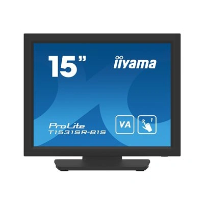 iiyama ProLite - LED monitor - 15" - dotyková obrazovka - 1024 x 768 - VA - 350 cd/m2 - 2500:1 - 18 ms - HDMI, VGA, DisplayPort - reproduktory - černá, matná, T1531SR-B1S