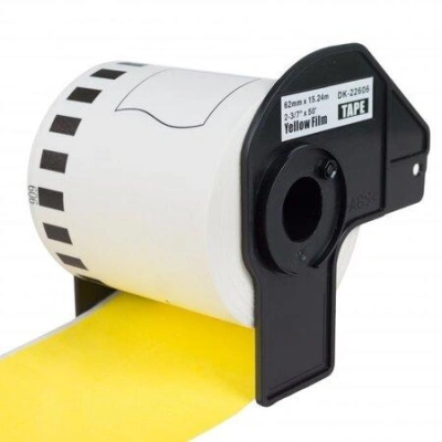 PRINTLINE kompatibilní etikety s Brother DK-22606, žlutá papírová role 62 x 15,24m, PLLB19