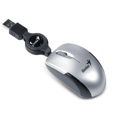 GENIUS Micro Traveler V2/ drátová/ 1200 dpi/ USB/ stříbrná, 31010125106