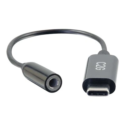 C2G USB C to Aux (3.5mm) Adapter - USB C Audio Adapter - Adaptér USB-C/jack sluchátek - 24 pin USB-C s piny (male) do mini-phone stereo 3.5 mm se zdířkami (female)