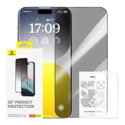 Ochrana soukromí Tvrzené sklo Baseus Diamond iPhone 15 Pro Max