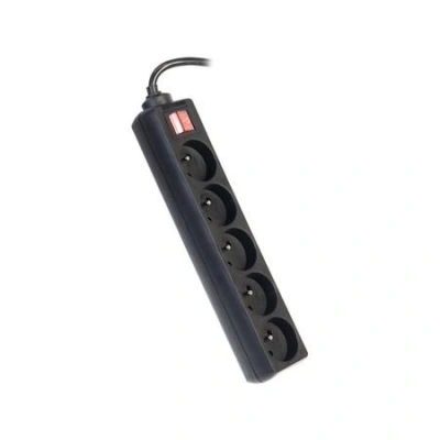 PremiumCord - Napájecí pásek - AC 230 V - 2300 Watt - výstupní konektory: 5 (5 x typ E) - 5 m kabel - černá