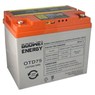 GOOWEI ENERGY DEEP CYCLE (GEL) baterie GOOWEI ENERGY OTD75, 75Ah, 12V, OTD75