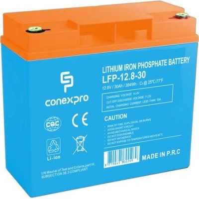 Baterie Conexpro LFP-12.8-30 LiFePO4, 12V/30Ah, T12, LFP-12.8-30