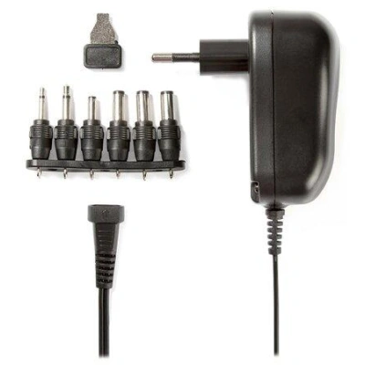 NEDIS univerzální napájecí AC adaptér/ 12W/ 3 - 12 V DC/ 100 - 240 V AC/ 6 konektorů/ 1,8 m/ černý, ACPA001