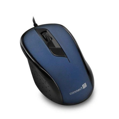 CONNECT IT Optická myš, ergonomická, USB, modrá, CMO-1200-BL