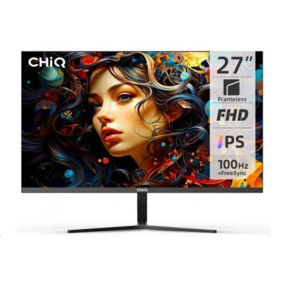 CHiQ 27" UltraSlim monitor 27F650R FHD, 100 Hz, Frameless, repro, černý, 27F650R