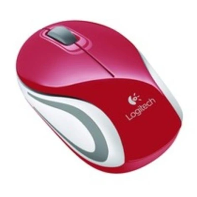 Logitech myš M187/ Bezdrátová/ Optická/ 1000dpi/ USB přijímač/ červená, 910-002732