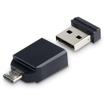VERBATIM Flash disk Store 'n' Stay NANO/ 16GB/ USB 2.0 + OTG adaptér/ černá, 49821