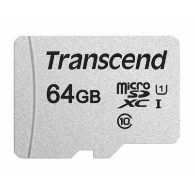 Transcend 64GB microSDXC 300S UHS-I U1 (Class 10) paměťová karta (s adaptérem) 
