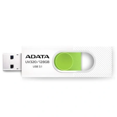 ADATA Flash disk UV320 128GB / USB 3.1 / bílo-zelená, AUV320-128G-RWHGN