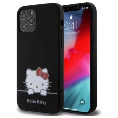 Hello Kitty Liquid Silicone Daydreaming Logo Zadní Kryt pro iPhone 12/12 Pro Black