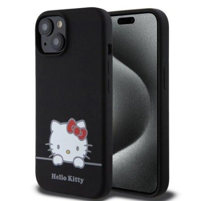 Hello Kitty Liquid Silicone Daydreaming Logo Kryt iPhone 15 černý