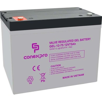 Baterie Conexpro GEL-12-75 GEL, 12V/75Ah, T14-M6, Deep Cycle , GEL-12-75