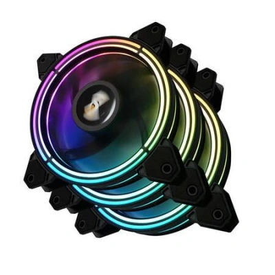 Sada počítačových ventilátorů ARGB Darkflash CF11 Pro 3v1 120x120 (černá), 