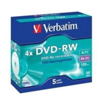 VERBATIM DVD-RW 4,7GB/ 4x/ DLP/ Jewel/ 5pack, 43285