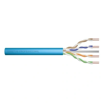 DIGITUS Instalační kabel CAT 6A U-UTP, 500 MHz Eca (EN 50575), AWG 23/1, 500 m buben, simplex, barva modrá, DK-1613-A-VH-5