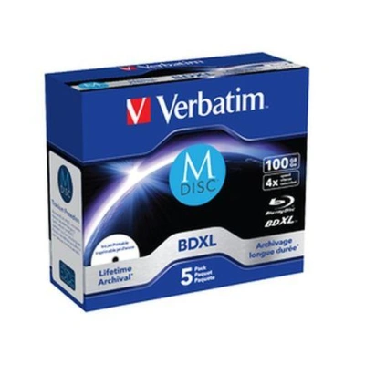 VERBATIM M-DISC BD-R XL 100GB, 4x, printable, jewel case 5 ks, 43834