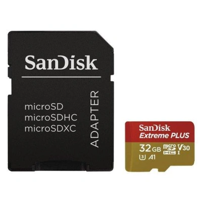 SanDisk Extreme Plus 32GB microSDHC / CL10 / A1 / UHS-I V30 / 95mb/s / vč. apdatéru