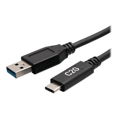 C2G 1.5ft USB-C to USB-A SuperSpeed USB 5Gbps Cable M/M - USB kabel - USB typ A (M) do 24 pin USB-C (M) - USB 3.2 Gen 1 - 30 V - 3 A - 46 cm - lisovaný - černá