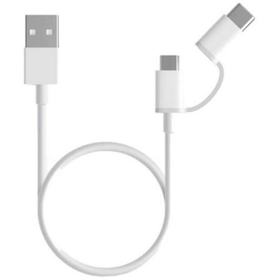 Xiaomi 2 in 1 USB Cable Micro USB to Type C 100cm White