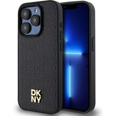 DKNY PU Leather Repeat Pattern Stack Logo Magsafe Zadní Kryt pro iPhone 14 Pro Black