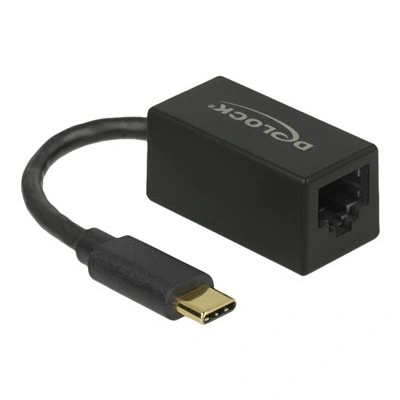 Delock - Síťový adaptér - USB-C 3.2 Gen 1 - Gigabit Ethernet x 1 - černá, 66043