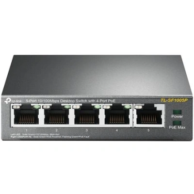 TP-Link TL-SF1005P - Stolní switch s 5 porty 10/100 Mb/s, 4 porty mají PoE, TL-SF1005P