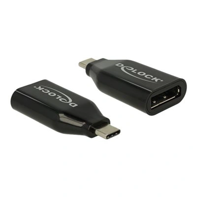 Delock - Adaptér DisplayPort - USB-C (M) do DisplayPort (F) - DisplayPort (Alt Mode) - podpora 4K60 Hz (3840 x 2160) - černá