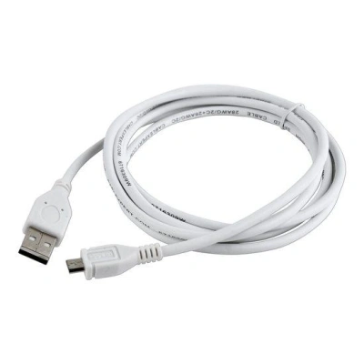 Kabel USB A-B micro, 1,8m, 2.0, bílý high quality
