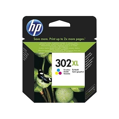 HP 302XL High Yield Tri-color Original Ink Cartridge, F6U67AE#301