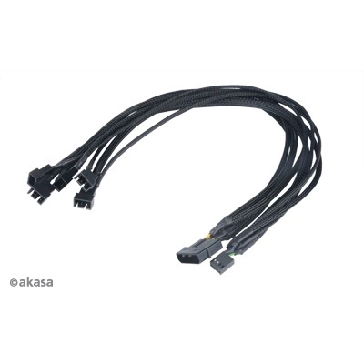 AKASA kabel FLEXA FP5/ pro synchronizaci 5 ventilátorů se základní deskou/ 5x 4pin PWM/ 45cm, AK-CBFA03-45