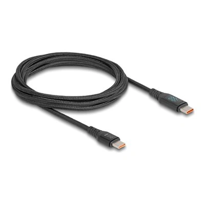 Delock - USB kabel - 24 pin USB-C (M) do 24 pin USB-C (M) - 28 V - 5 A - 1.2 m - up to 480 Mbps, podpora napájení Power Delivery 3.1, USB Power Delivery (140W), with indicator light - černá
