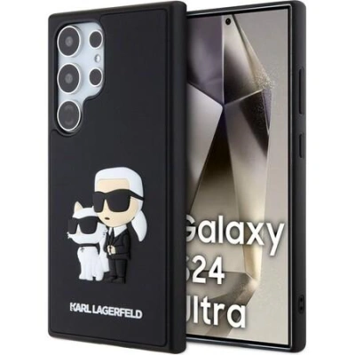 Karl Lagerfeld 3D Rubber Karl and Choupette kryt Samsung Galaxy S24 Ultra černý
