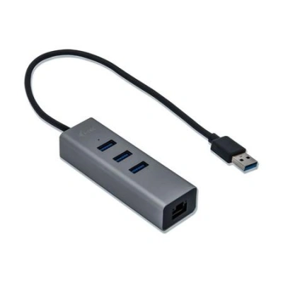 i-tec USB 3.0 HUB METAL/ 3 porty/ USB 3.0 na Gigabit Ethernet adaptér (RJ45)/ šedý, U3METALG3HUB