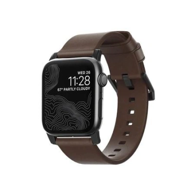 Nomad Modern kožený řemínek Apple Watch černý NM1A4RBM00