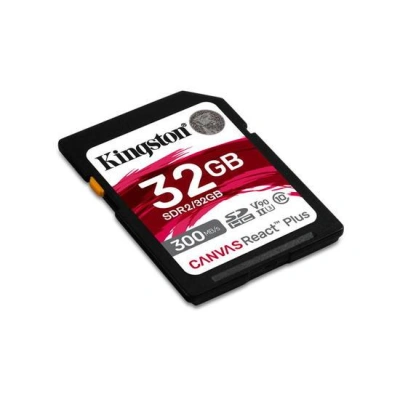 KINGSTON 32GB Canvas React Plus SDHC UHS-II 300R/260W U3 V90 for Full HD/4K/8K, SDR2/32GB