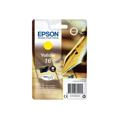 Epson inkoustová náplň/ T1624/ Singlepack 16 DURABrite Ultra Ink/ Žlutá, C13T16244012